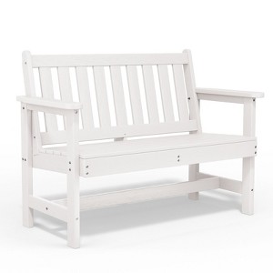 Hyleoty HDPE Outdoor Park Bench 48" x 22" x 35" ,Elegant, Comfortable and Durable - 1 of 4