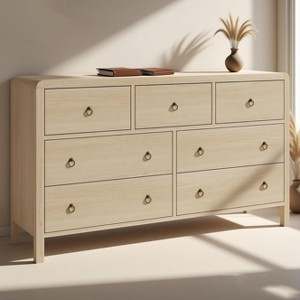 6 & 7 Drawer Dresser for Bedroom, Wood Dresser with Large Storage Drawers, Modern Curved Angle Clothes Organizer for Closet - 1 of 1