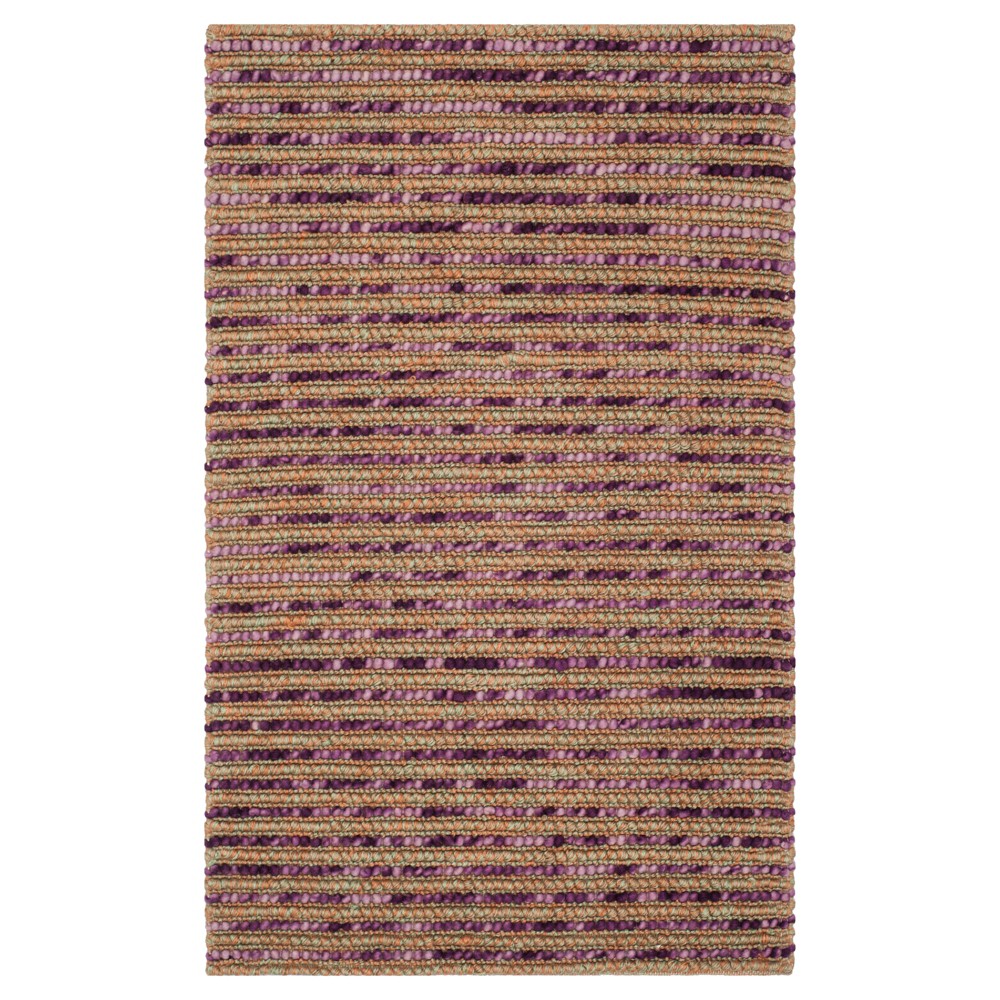 4'x6' Woven Area Rug Purple Stripe - Safavieh