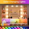 COMHOMA Vanity Desk with Mirror and LED Lights, Hairdryer Holder, 5 Drawers, Bedroom Dresser Table for Girls - 3 of 4