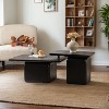 NicBex Vintage Rectangular Nesting Coffee Table with Wood Grain Finish,Fashion Style Side Table,Center Table for Living Room,(Set of 2) - 2 of 4