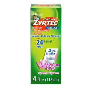Children's Zyrtec 24 Hour Allergy Relief Syrup - Bubble Gum - Cetirizine - 4 fl oz - 1 of 4