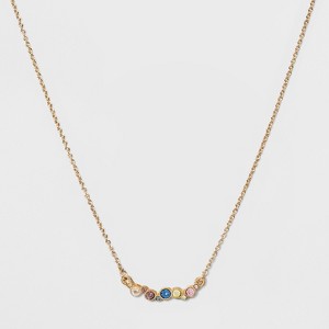 Cubic Zirconia Bar Necklace - A New Day Gold, Women