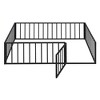 CAVINAS Twin/Full/Queen Size Metal Bed Frame with Safety Fence & Door,Modern Floor Bed for Kids Room,Playroom - 4 of 4