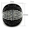 Slickblue Women Glamorous Black Stainless Steel Cocktail Ring, Clear & Black Pave Crystals, Sizes 5-10 - 2 of 4