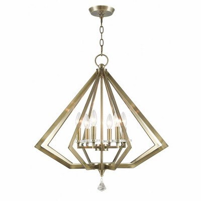 Livex Lighting Diamond 6 - Light Chandelier in  Antique Brass