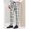 Lars Amadeus Men's Casual Slim Fit Flat Front Skinny Plaid Dress Pants - 2 of 4