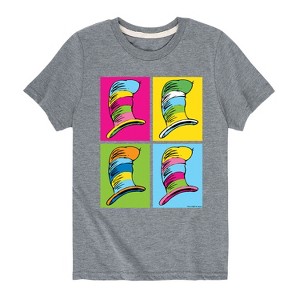 Boys' - Dr. Seuss - Cat In The Hat Color Block Hats Short Sleeve Graphic T-Shirt - 1 of 4