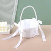 Attop  Ivory Flower Girl Baskets for Wedding Ceremony Decor Elegant Floral Arrangement Holder for Bridal Party Perfect Gift for Weddin - 2 of 4