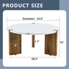 DOMETOUR 33.4-inch MDF minimalist round coffee table with unique embedded design and stable three-leg support - 3 of 4