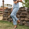 Womens Jeans Slit Hem Denim Pants Casual Straight Leg Jeans - 4 of 4