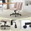 ALEXOUN Armless Desk Chairs with Wheels,Adjustable High,Comfy Cross Legged Swivel Vanity Chair with Back,Cute Home Chair,for Office,Vanity Desk - 2 of 4