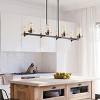 8-Light Gold and Clear Glass Pendant Light Fixture, Modern Industrial Lighting for Kitchen Island - 2 of 4