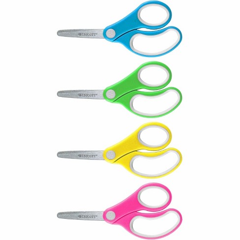 Westcott® School Left-Handed Kids Scissors, Assorted Colors, 5 Pointed,  Pack of 6