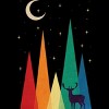 Junior's Design By Humans Vintage Rustic Weathered Grunge Reindeer and The Nature By Benblunders T-Shirt - 2 of 3