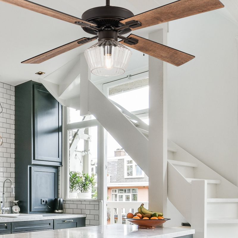 52&#34; 1-Light Beryl Oil-Rubbed Bronze Metal Ceiling Fan with Clear Glass Shade - River of Goods, 2 of 14