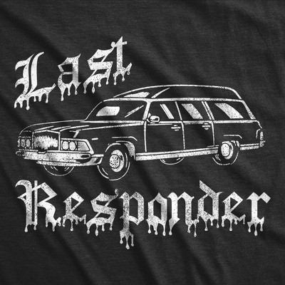 Мужские футболки Crazy Dog T-Shirts, Inc. Mens Funny T Shirts Last Responder Sarcastic Halloween Novelty Hearse Graphic Tee for Men - Crazy Dog Men's T Shirt For Halloween Season Black XXL — фото 2