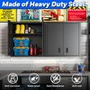 TinyHomie Wall-Mounted Garage Storage Cabinet with Lockable Doors and Adjustable Shelves, Durable Metal Hanging Tool Cabinet for Utility Rooms - 4 of 4