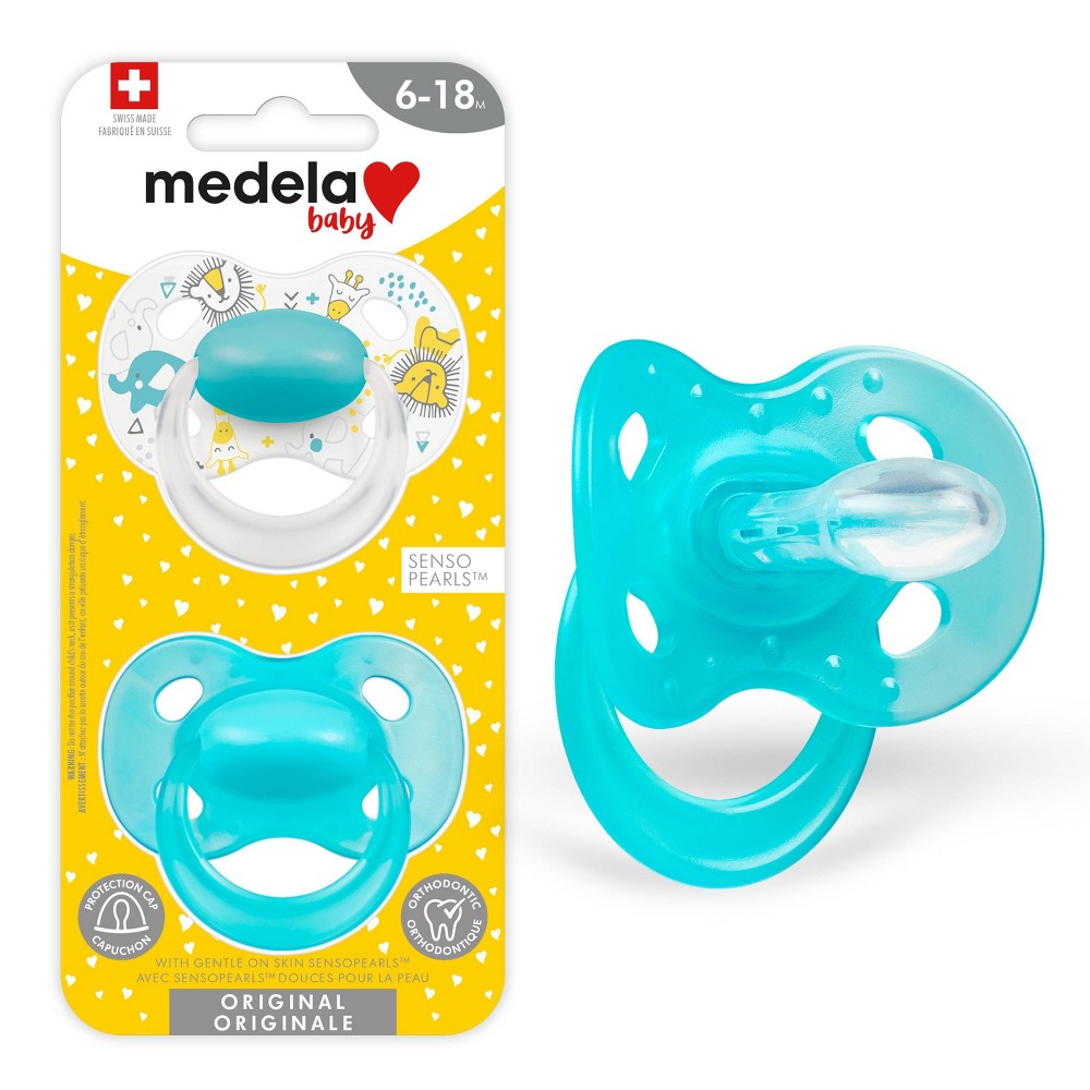 Medela Baby Original Pacifier for 6-18 Months  BPA-Free  Lightweight & Orthodontic  2-Pack