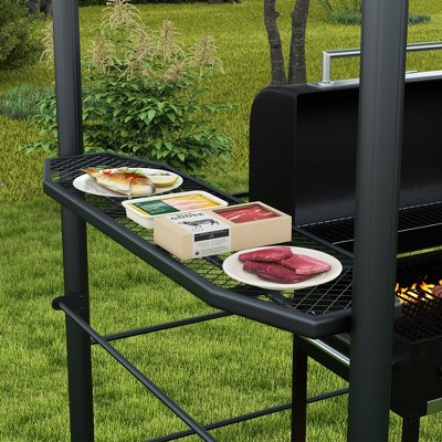 Outsunny 8x5ft Dark Gray Steel Grill Gazebo with Polycarbonate Roof