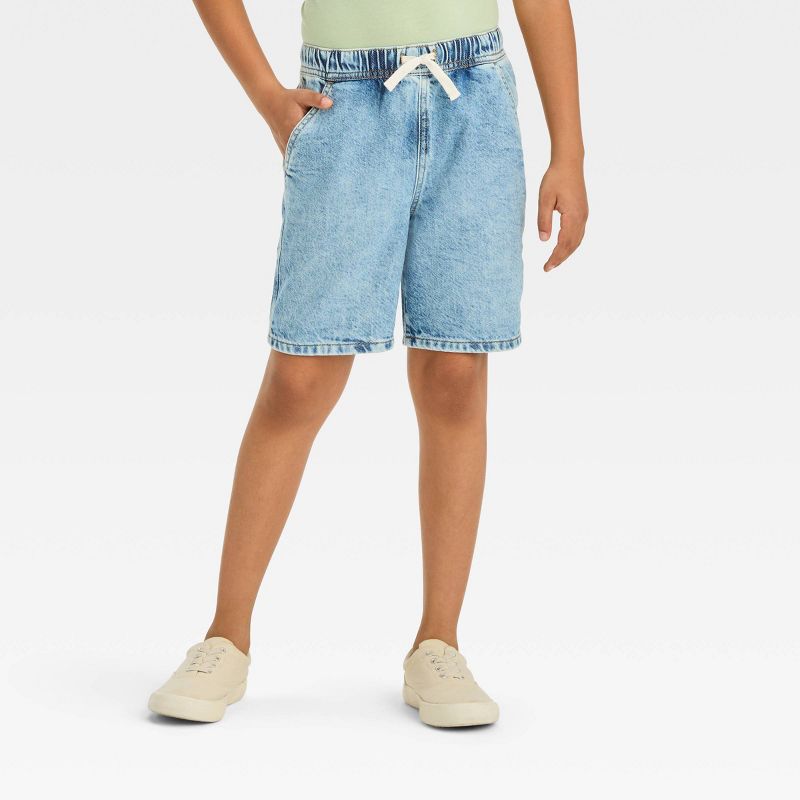 Boys' Relaxed 'At the Knee' Pull-On Jean Shorts - Cat & Jack™, 1 of 5