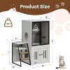 Cat Litter Box Enclosure, Double Cat House with Storage, Enclosed Litter Box Furniture with Ladder - 4 of 4