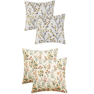 REGALWOVEN 4 Pcs Floral Pattern Throw Pillow Covers for Home Decor - 1 of 4