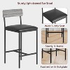 Bar Stools Set of , Upholstered Barstools with Metal Legs, Footrest & Backrest, PU Seat, Kitchen Height Chairs - 4 of 4