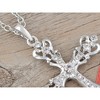 Alilang Vintage-Inspired Gothic Cross Pendant Necklace with Black Crystal Accents - 3 of 4