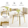 NicBex Modern Circurlar Glass Coffee Table with 7-Shaped Metal Legs,Minimalist Casual Dining Table, Center Table for Living Room - 3 of 4