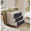 Modern Nightstand with 3 Drawers, Multi-Functional Wooden Side Table with Storage for Bedroom, Living Room, or Hallway – The Pop Home - 2 of 4