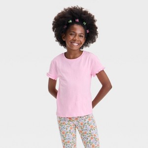 Girls' Short Sleeve Textured Knit T-Shirt - Cat & Jack™ - 1 of 3