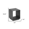 HomeRoots 17" Charcoal Aluminum Square End Table With Shelf - 3 of 4