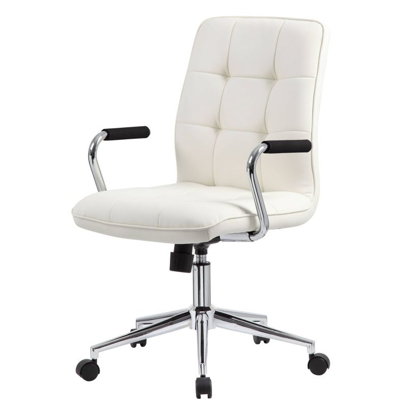 Modern Office Chair with Chrome Arms White - Boss Office Products, 3 of 9