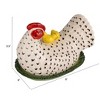 Storied Home Hand-Painted Stoneware Vintage Reproduction Hen Shaped Butter Dish with Chicks, Multicolor - 2 of 4