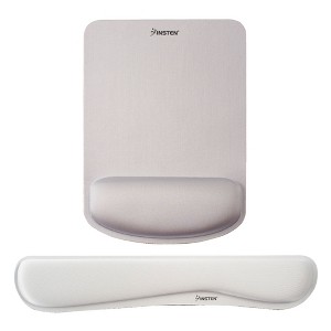 Insten Mouse Pad with Wrist Support and Keyboard Wrist Rest, Ergonomic, Easy Typing, Memory Foam For Gaming Office, Rectangle, Gray - 1 of 4