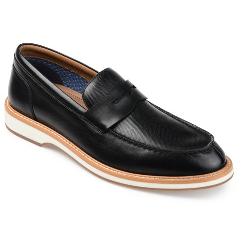 leather embossed slip on loafers