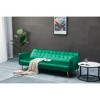 Vynxaria Velvet Sofa Bed - Stylish & Compact with Golden Metal Legs for Small Spaces - 2 of 4