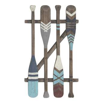 Set Of 2 Wood Paddle Novelty Canoe Oar Wall Decors With Arrow And Stripe  Patterns - Olivia & May : Target