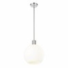 Margo Mid-Century Modern Pendant Light - Sleek White Glass Globe, 100W, Dimmable, Dry Rated - 3 of 4