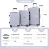SEVOBAL Luggage 3 Piece PP Hardshell Set with Spinner Silent Wheels, TSA Lock, Ideal for Students or Travelling, Silver, 19.48"*11.8"*29.3" - 3 of 4