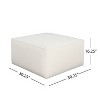 Grungis 16.25"H Square Minimalist Striped Ottoman Foot Rest, Velvet Multifunctional Footstool for Living Room, Bedroom, Cream - 2 of 4