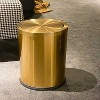 LunaLulinlk Small Trash can with Flipping lid, Stainless Steel , 2.6gallon,Garbage cans Metallic Gold - 4 of 4