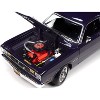 1970 Plymouth Duster 340 Violet Metallic with Black Stripes "Mecum Auctions" 1/18 Diecast Model Car by Auto World - 3 of 4