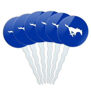 Southern Methodist University Primary Logo Cupcake Picks Toppers Decoration Set of 6 - 1 of 4