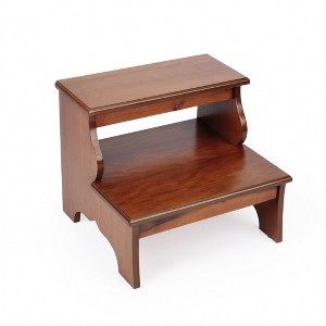 HomeRoots 15" Brown Solid Wood and Solid and Manufactured Wood Backless Bar Chair - 1 of 4