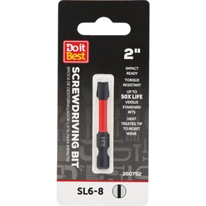 Do it Best  2 In. Slotted #6-8 Impact Ready Screwdriver Bit QJDIB-SC-039 - 1 of 2