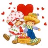 Girl's Strawberry Shortcake Huckleberry Heart Berry Basket Cropped T-Shirt - 2 of 3