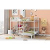 MAYEERTY Full Over Twin Metal Bunk Bed with Built-in Desk, Shelves and Ladder, White - 3 of 4
