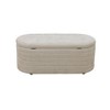 DOMETOUR Light Tan Chenille Living Room Storage Ottoman -Upholstered Footstool with Hidden Compartment - 4 of 4